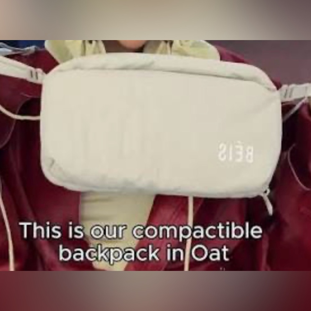 BEIS The Compactible Backpack 
in Oat. 

EUC

sold out